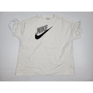 Nike Womens XL Sportswear Dance‎ Graphic White Short Sleeve Shirt DV0335-100